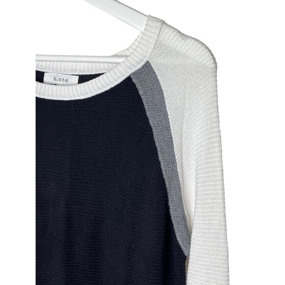 H One Colorblock Knit Sweater Black White Gray Women’s Size Small - Picture 5 of 11